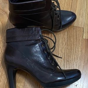 Naturalizer leather boots with lace detail